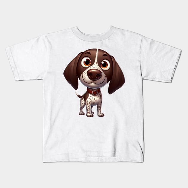 Cute German shorthaired pointer Kids T-Shirt by Dmytro